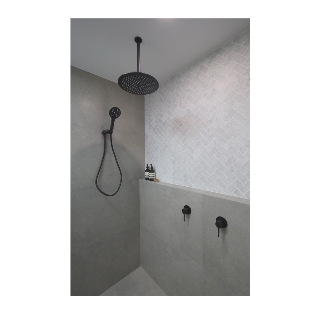Meir Round Shower Rose 300Mm - Matte Black