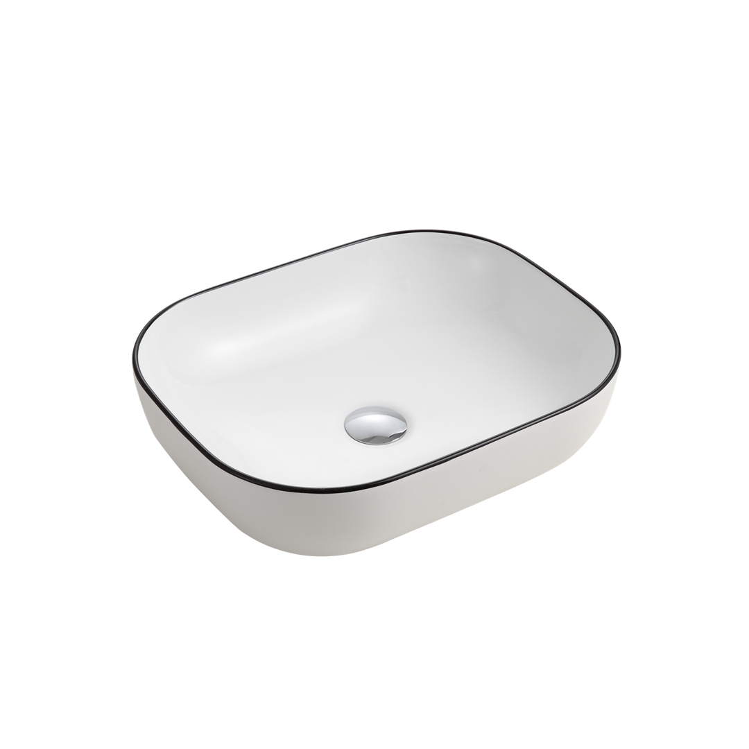 Naples Black Line Counter Top Oliveri Basin - White
