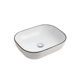 Naples Black Line Counter Top Oliveri Basin - White
