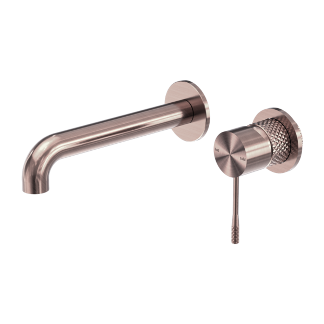 Nero Opal Wall Basin/Bath Mixer 160mm Spout Separate Back Plate - Brushed Bronze