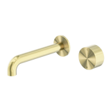 Nero Kara Progressive Wall Basin Set 185Mm Spout - Brushed Gold