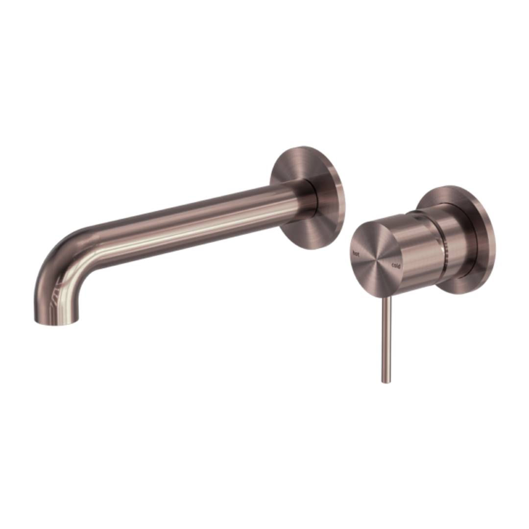 Mecca Wall Basin Nero Mixer Separate Back Plate 185mm Spout - Brushed Bronze