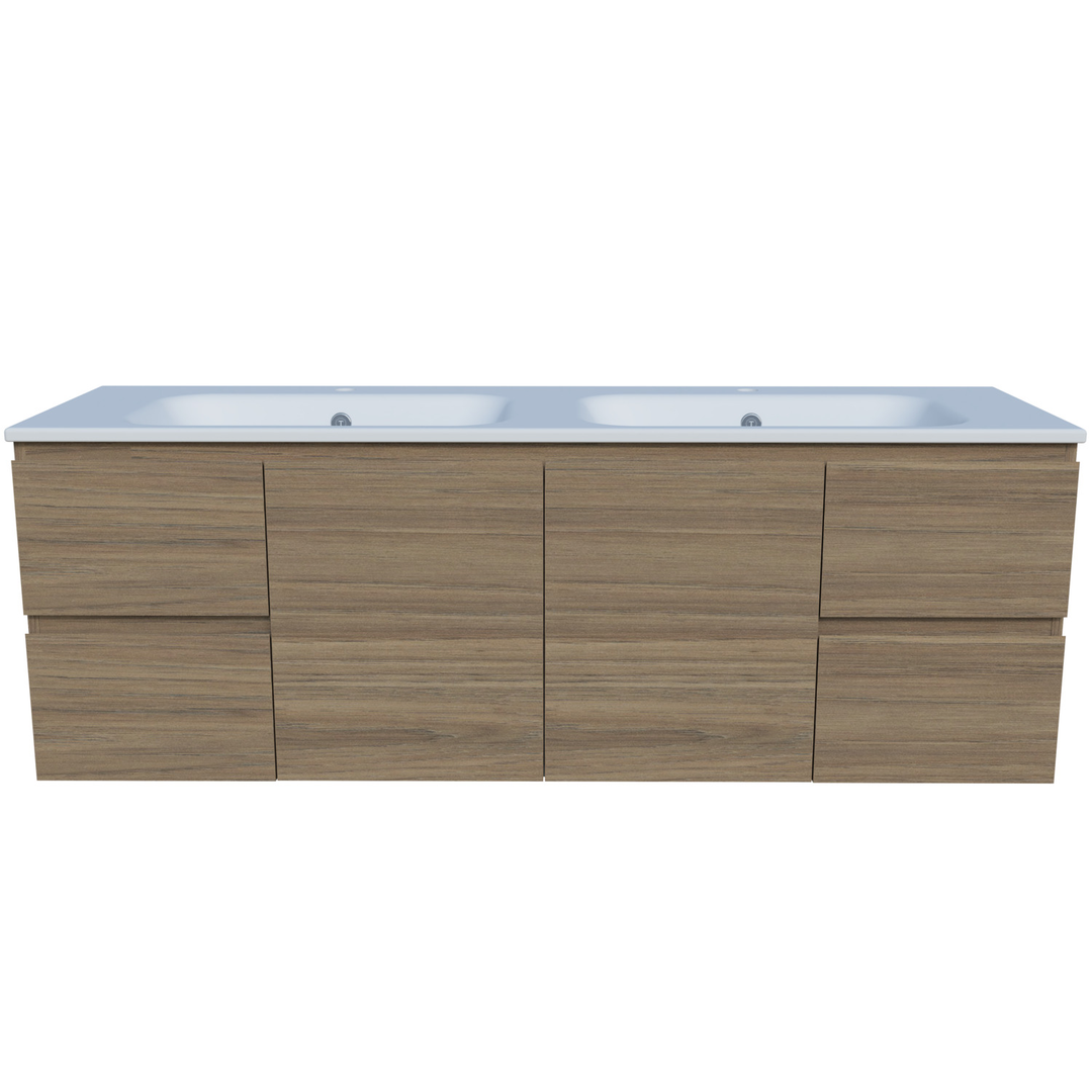 Timberline Nevada Vanity 1500mm Double Bowl Haven Top Wall Hung