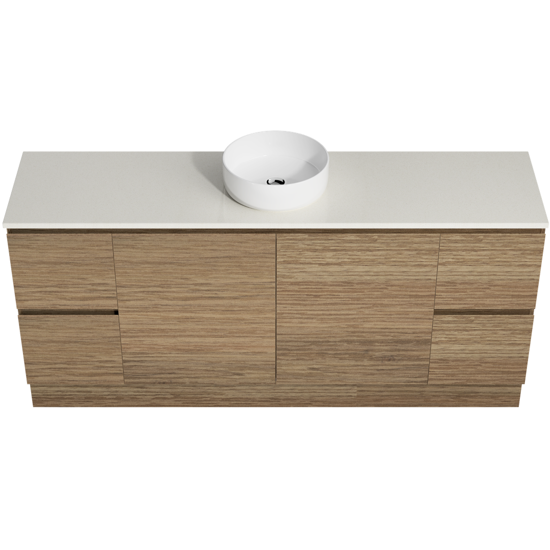 Timberline Nevada Vanity 1800mm Right Wg Basin Silksurface Ac Top Floor Standing