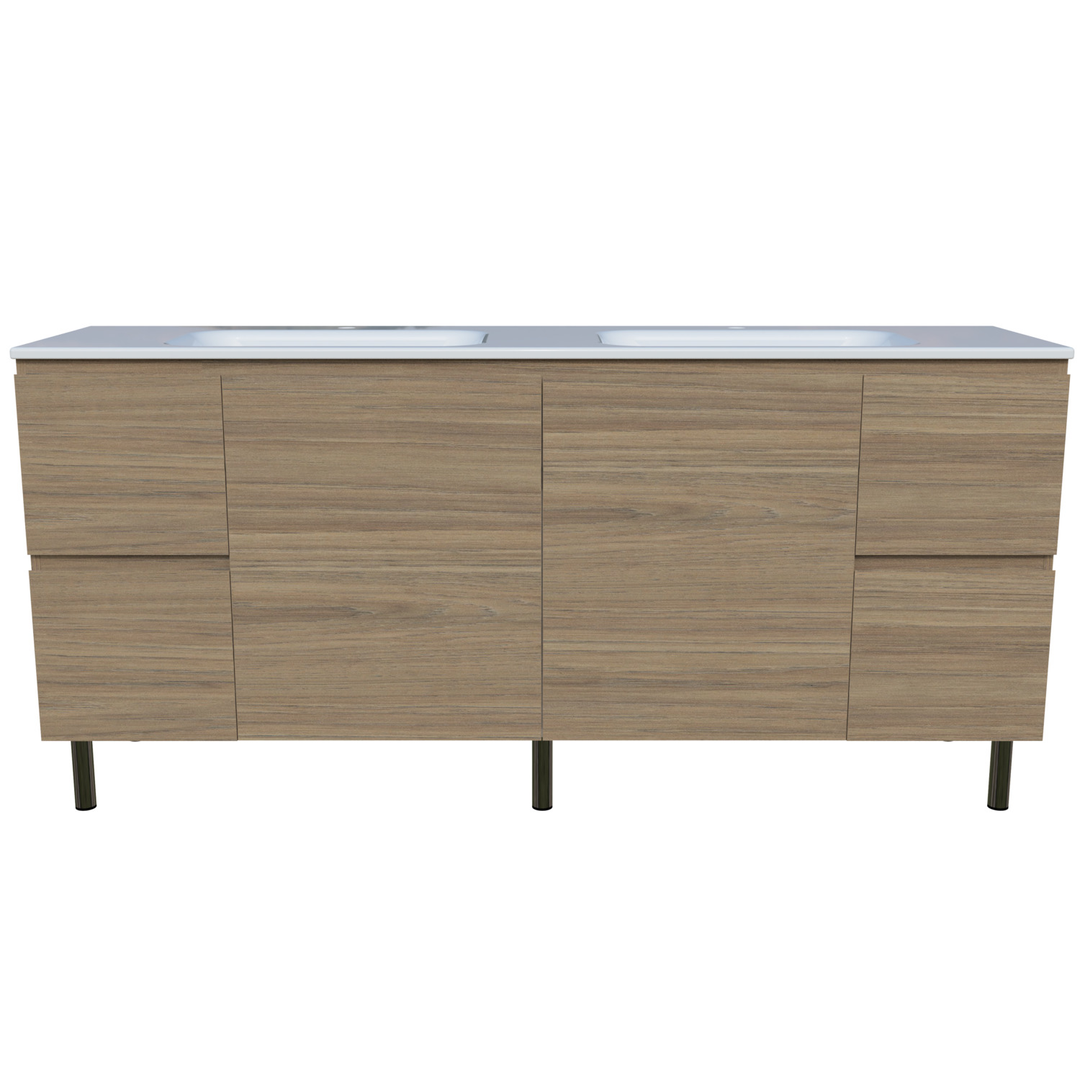 Timberline Nevada Vanity 1800mm Double Bowl Stadium Top On Legs