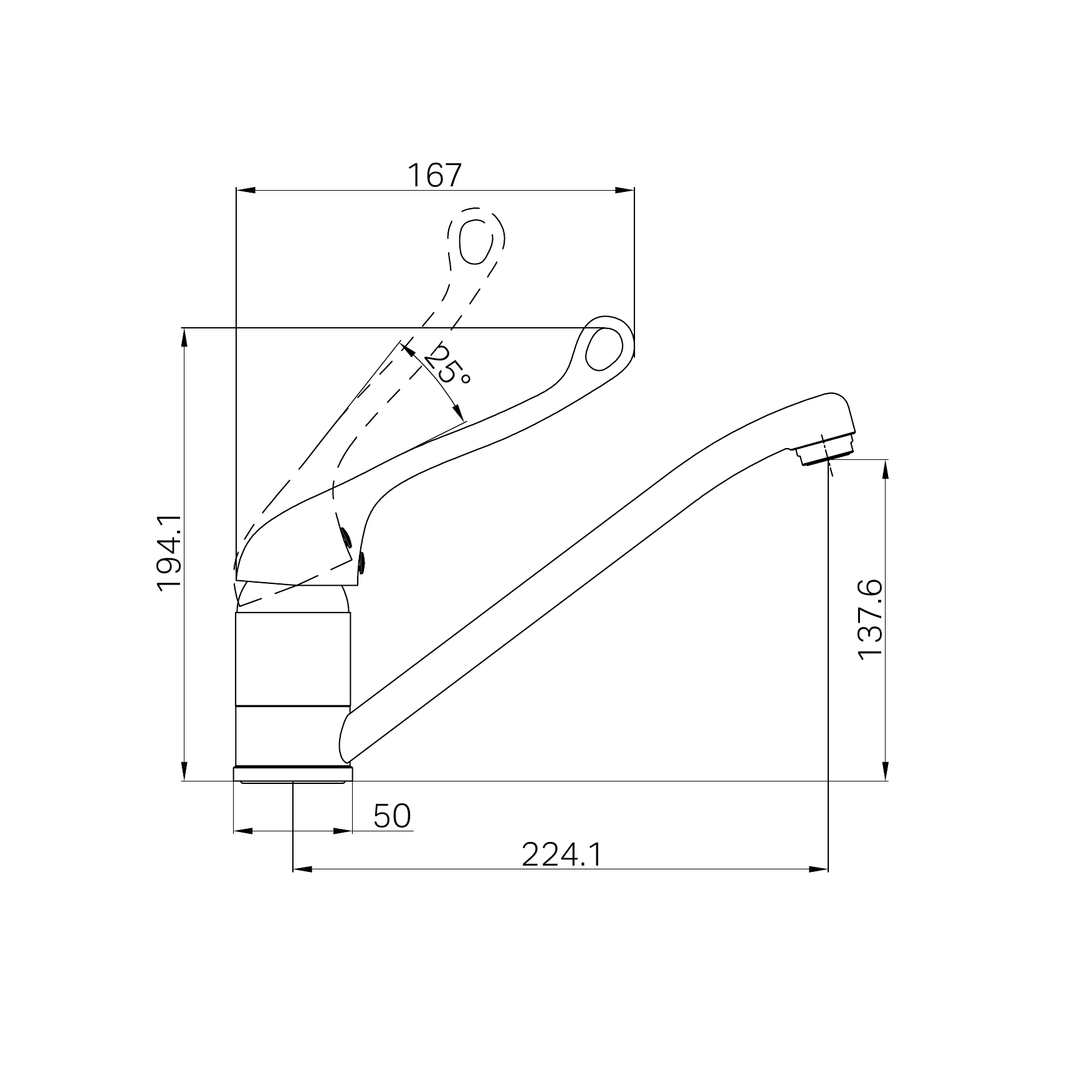 Dda Care Sink Nero Mixer - Chrome