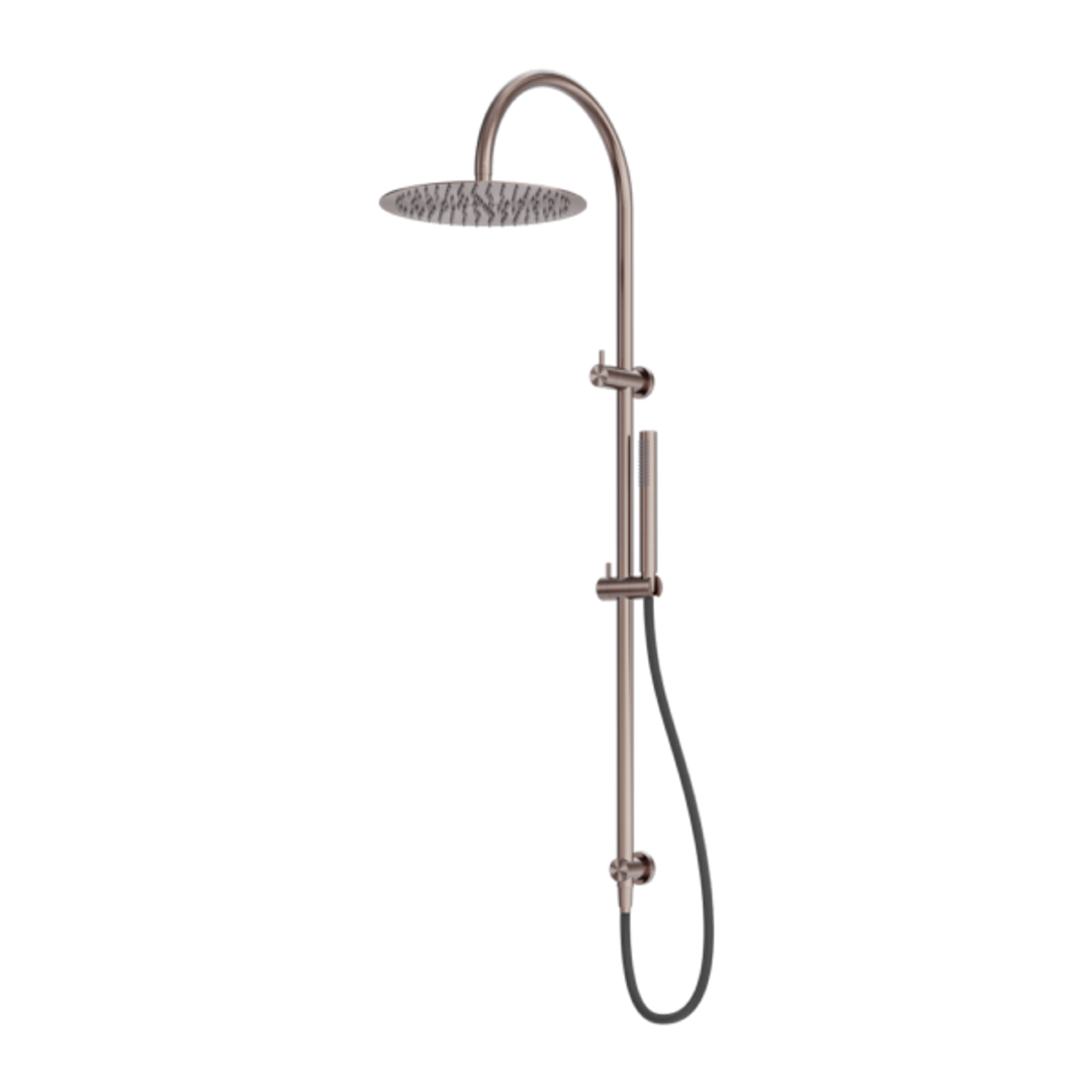 Nero Zen Ss316L Twin Shower With Outdoor Shower Hose - Brushed Bronze
