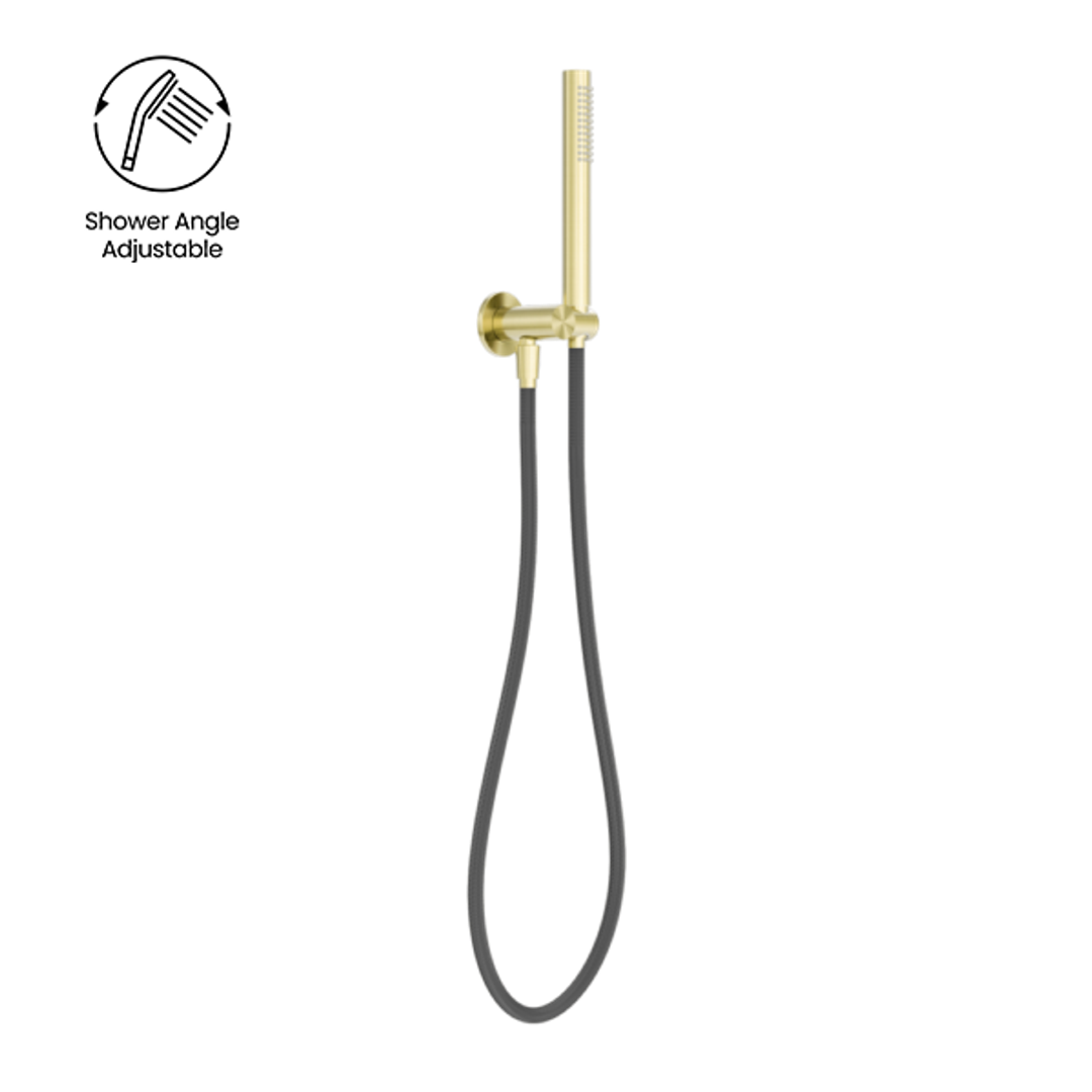 Nero Zen Ss316L Shower On Bracket With Outdoor Shower Hose - Brushed Gold