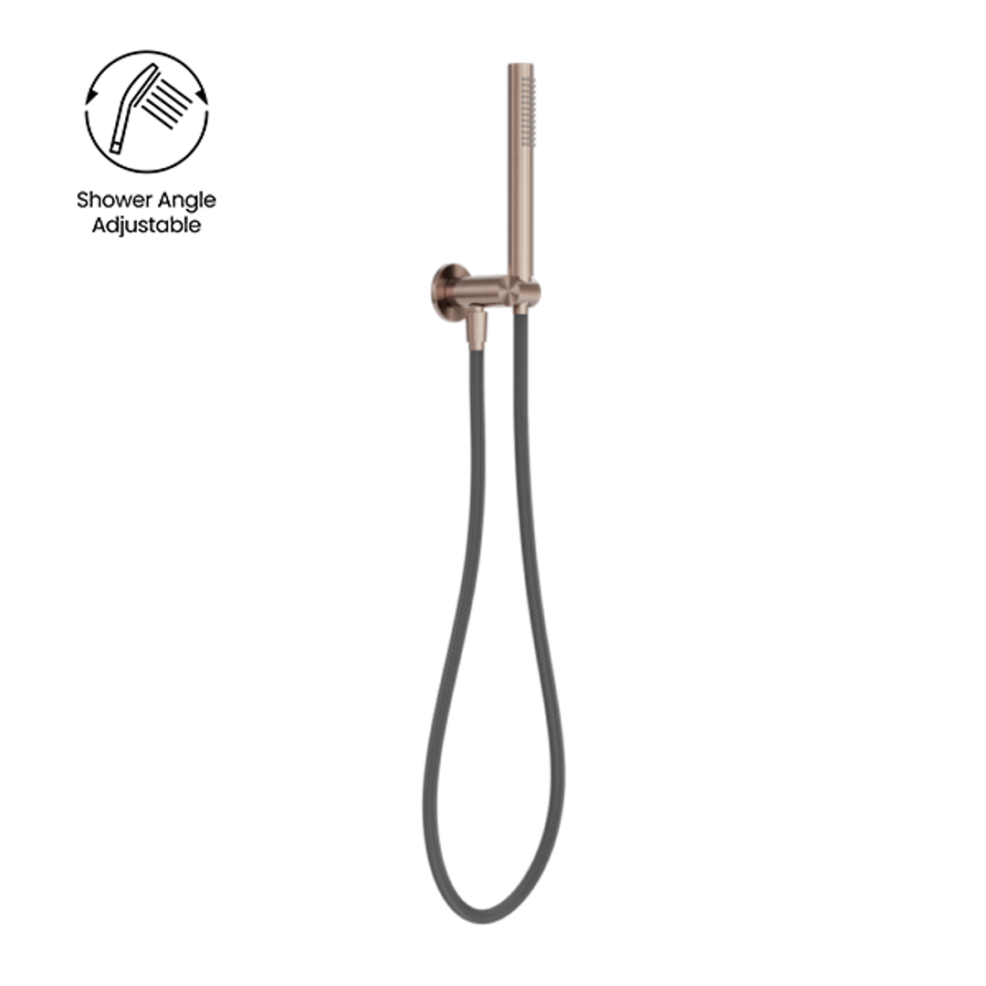 Nero Zen Ss316L Shower On Bracket With Outdoor Shower Hose - Brushed Bronze
