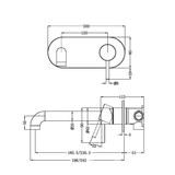 Zen Ss316L Wall Basin/Bath Nero Mixer 230Mm Spout Graphite