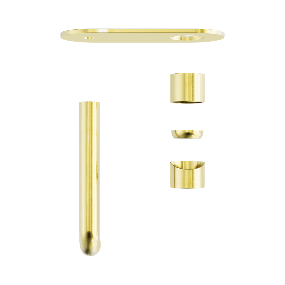 Zen Ss316L Wall Basin/Bath Nero Mixer 185mm Spout Trim Kits Only - Brushed Gold