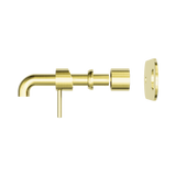 Zen Ss316L Wall Basin/Bath Nero Mixer 185mm Spout Trim Kits Only - Brushed Gold