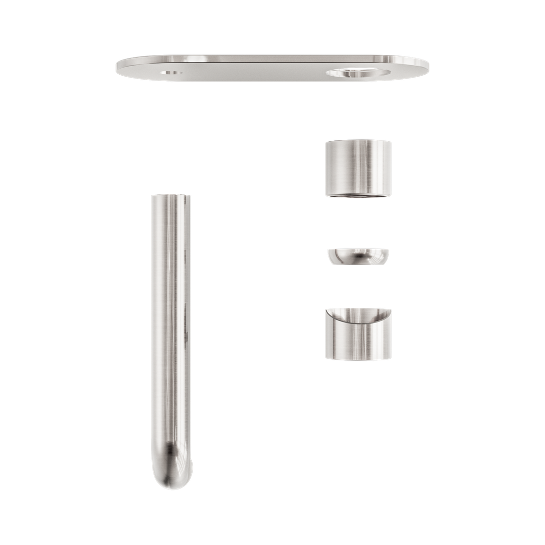 Zen Ss316L Wall Basin/Bath Nero Mixer 185mm Spout Trim Kits Only - Brushed Nickel