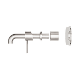 Zen Ss316L Wall Basin/Bath Nero Mixer 185mm Spout Trim Kits Only - Brushed Nickel