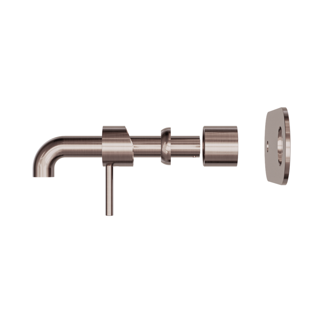 Zen Ss316L Wall Basin/Bath Nero Mixer 185mm Spout Trim Kits Only - Brushed Bronze
