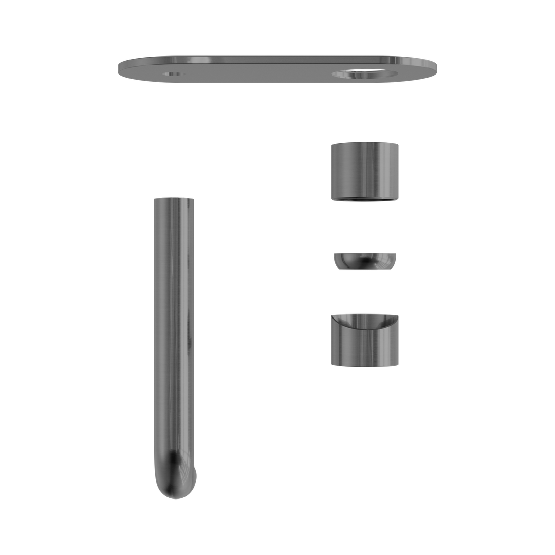 Zen Ss316L Wall Basin/Bath Nero Mixer 185mm Spout Trim Kits Only - Graphite
