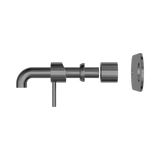 Zen Ss316L Wall Basin/Bath Nero Mixer 185mm Spout Trim Kits Only - Graphite