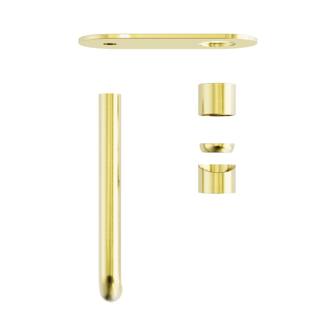 Zen Ss316L Wall Basin/Bath Nero Mixer 230mm Spout Trim Kits Only - Brushed Gold