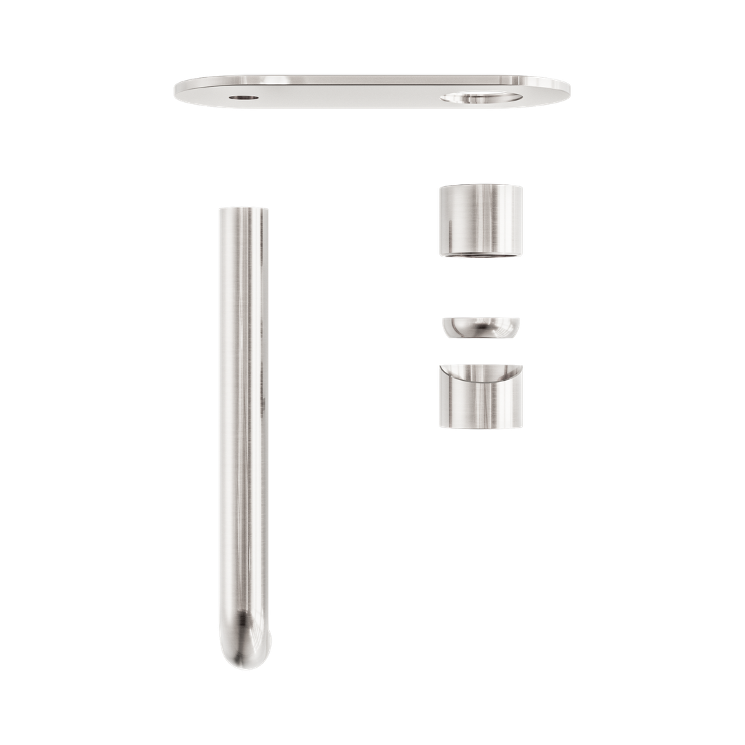 Zen Ss316L Wall Basin/Bath Nero Mixer 230mm Spout Trim Kits Only - Brushed Nickel
