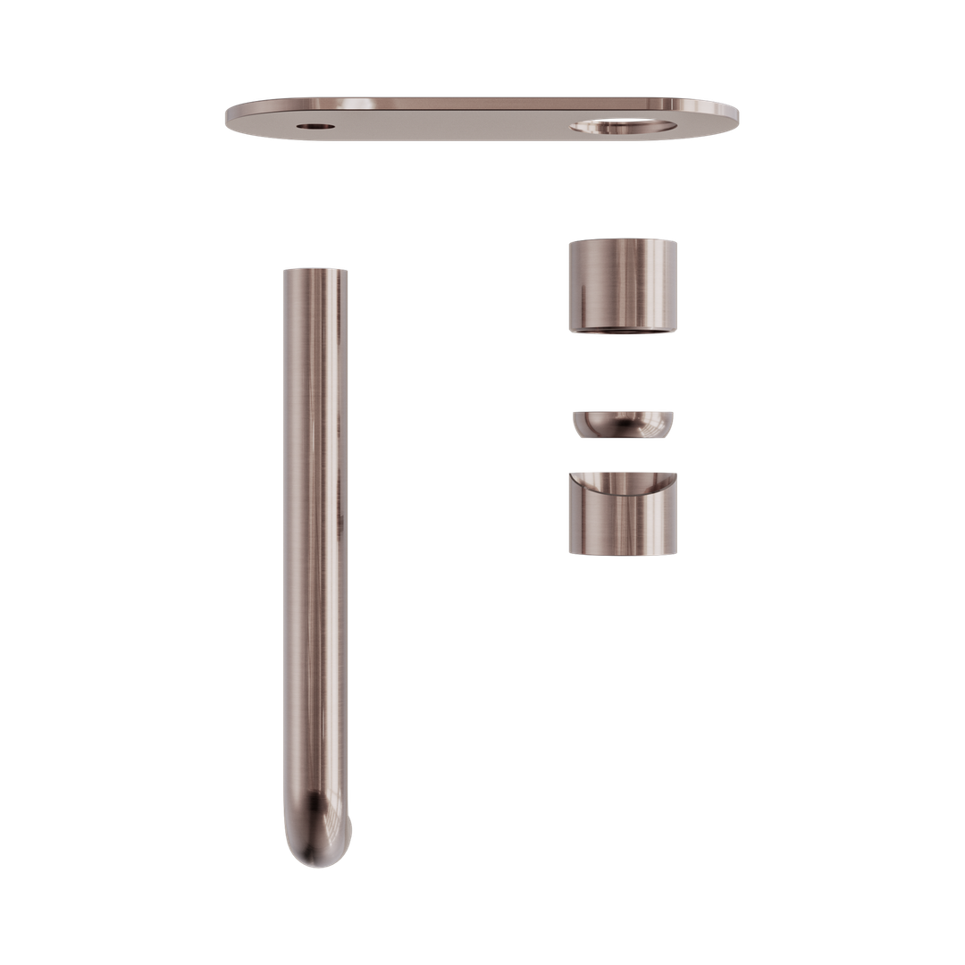 Zen Ss316L Wall Basin/Bath Nero Mixer 230mm Spout Trim Kits Only - Brushed Bronze