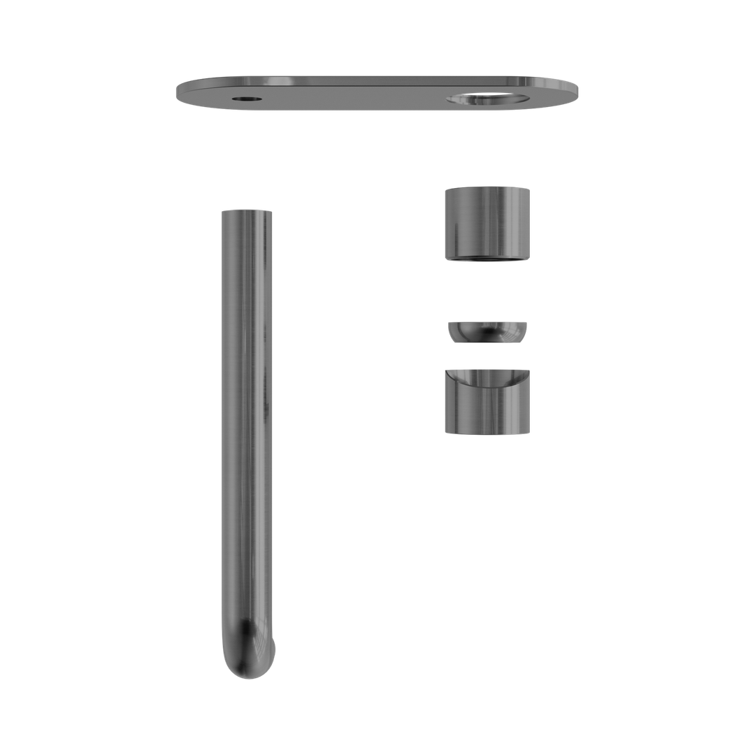 Zen Ss316L Wall Basin/Bath Nero Mixer 230mm Spout Trim Kits Only - Graphite