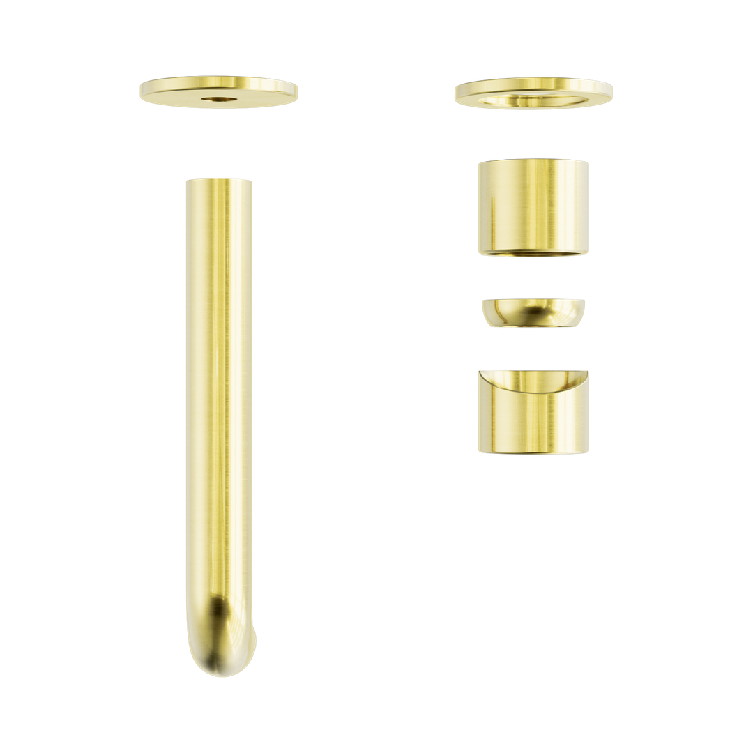 Zen Ss316L Wall Basin/Bath Nero Mixer 185mm Spout Trim Kits Only - Brushed Gold