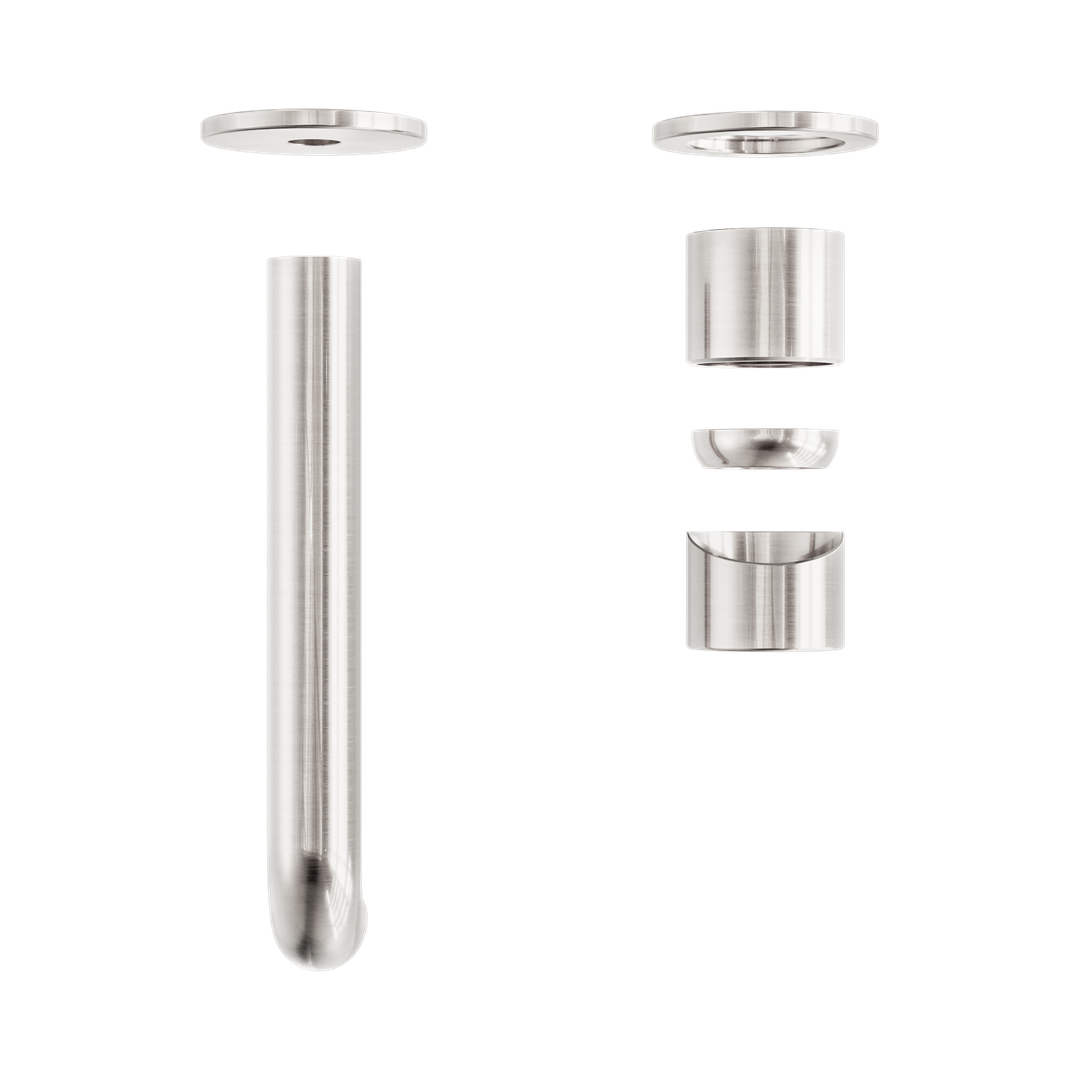 Zen Ss316L Wall Basin/Bath Nero Mixer 185mm Spout Trim Kits Only - Brushed Nickel