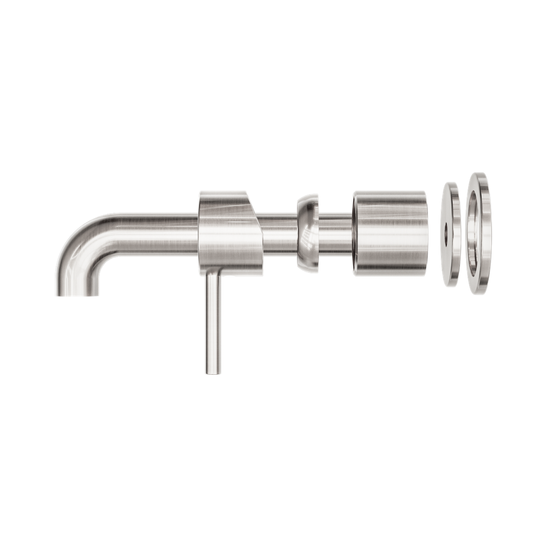 Zen Ss316L Wall Basin/Bath Nero Mixer 185mm Spout Trim Kits Only - Brushed Nickel