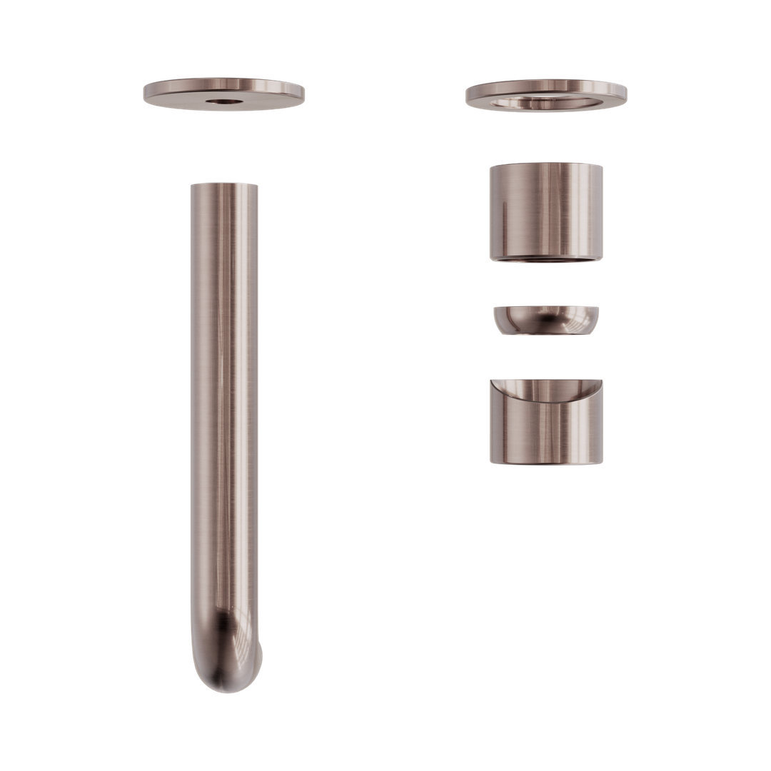 Zen Ss316L Wall Basin/Bath Nero Mixer 185mm Spout Trim Kits Only - Brushed Bronze