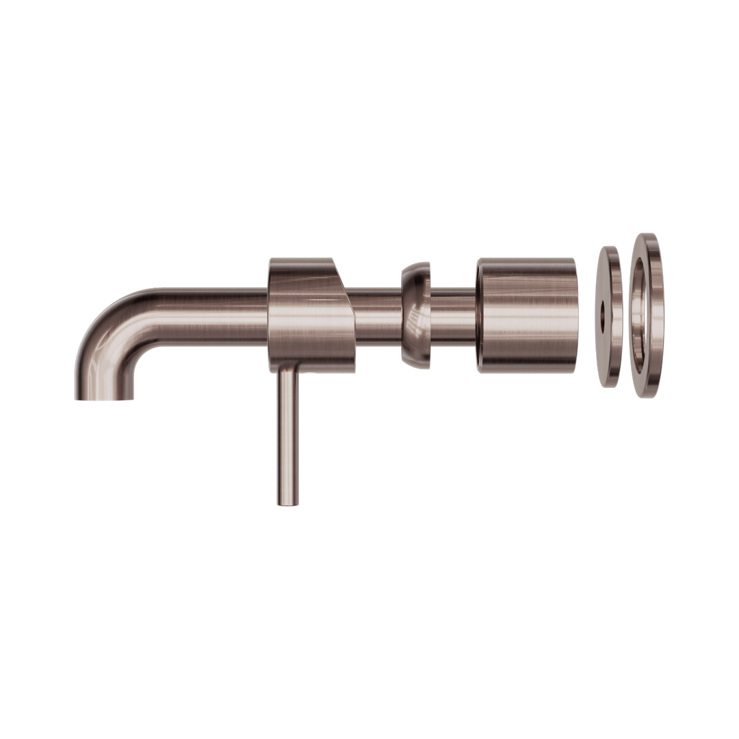 Zen Ss316L Wall Basin/Bath Nero Mixer 185mm Spout Trim Kits Only - Brushed Bronze