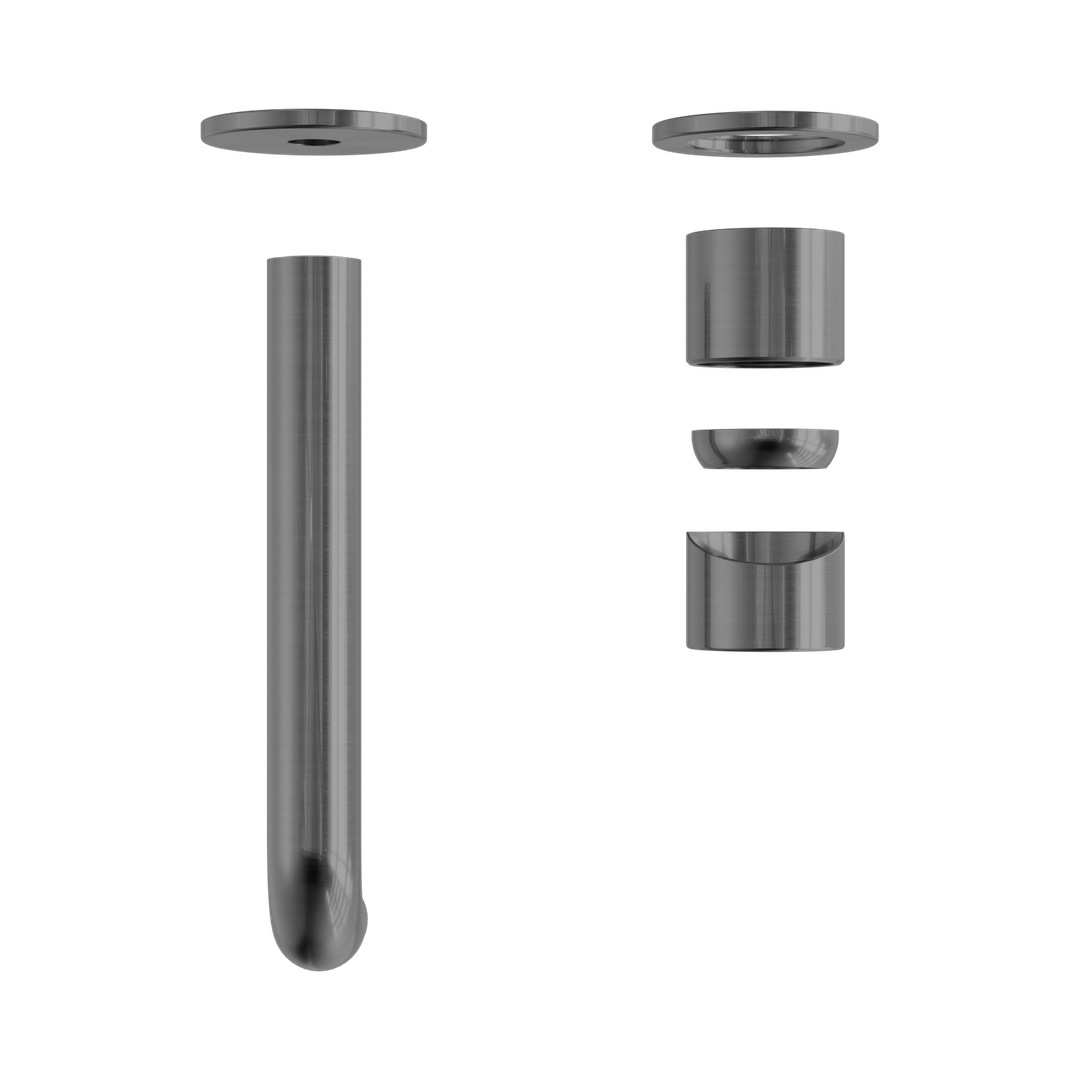 Zen Ss316L Wall Basin/Bath Nero Mixer 185mm Spout Trim Kits Only - Graphite