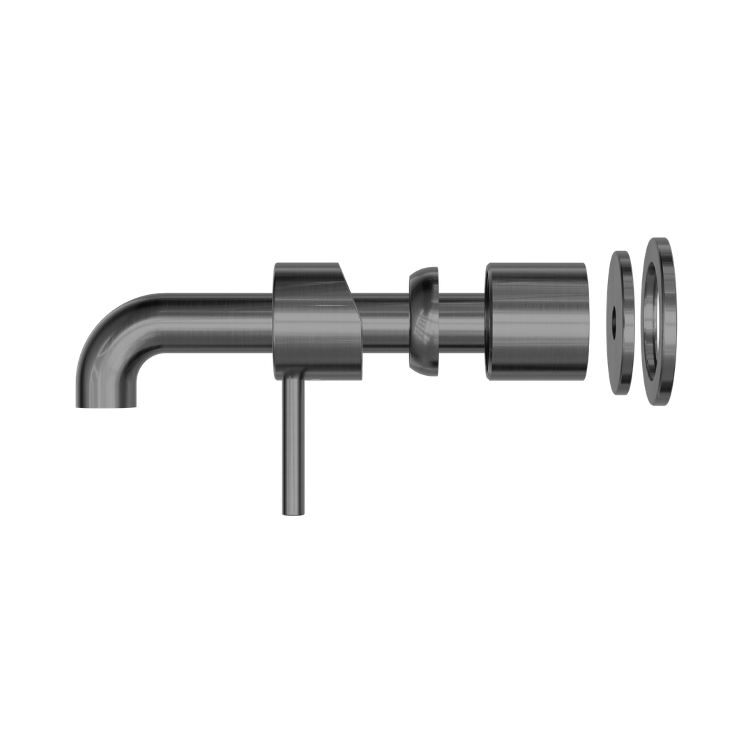 Zen Ss316L Wall Basin/Bath Nero Mixer 185mm Spout Trim Kits Only - Graphite