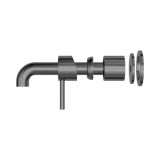 Zen Ss316L Wall Basin/Bath Nero Mixer 185mm Spout Trim Kits Only - Graphite