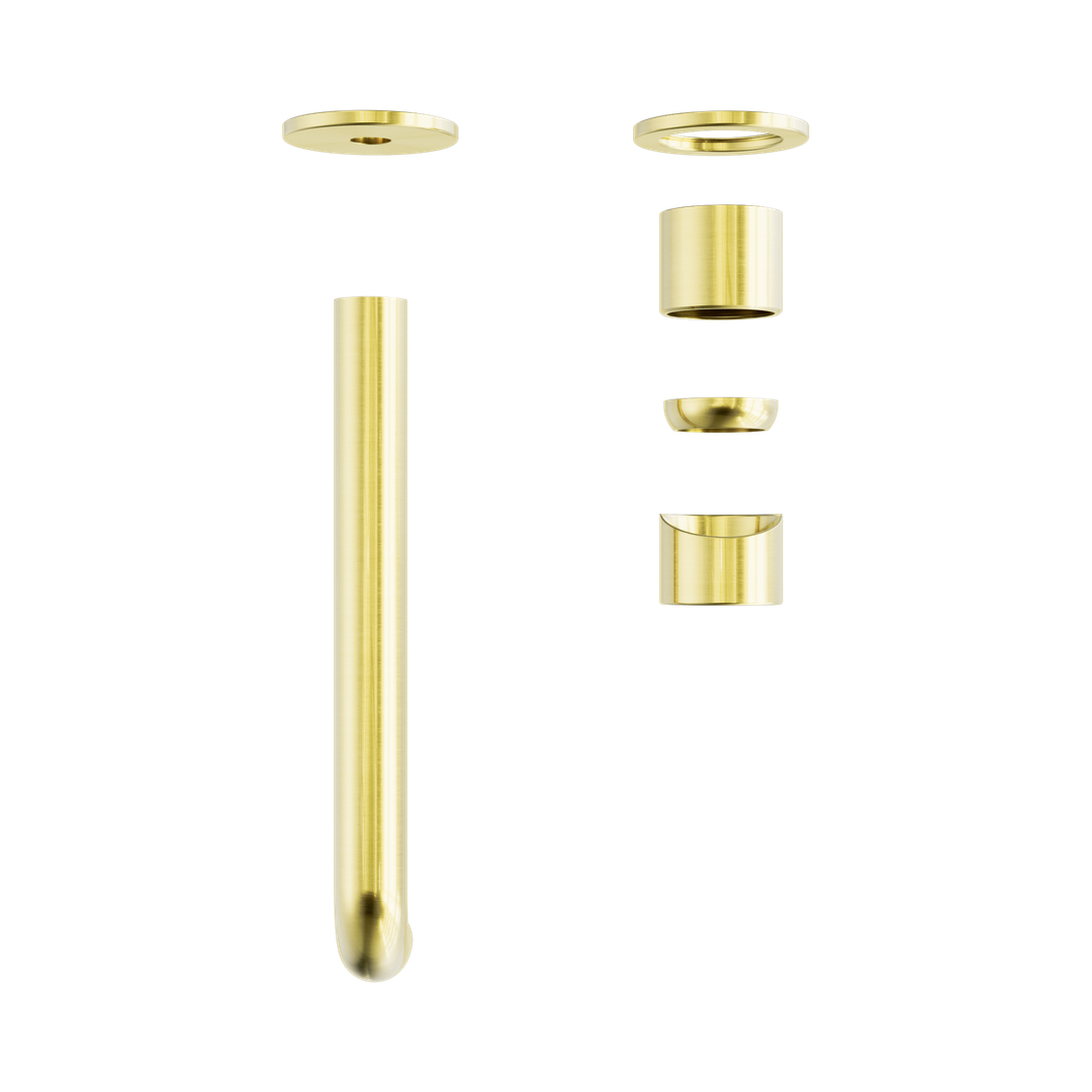 Zen Ss316L Wall Basin/Bath Nero Mixer 230mm Spout Trim Kits Only - Brushed Gold