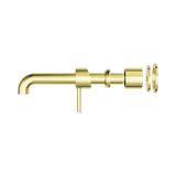 Zen Ss316L Wall Basin/Bath Nero Mixer 230mm Spout Trim Kits Only - Brushed Gold