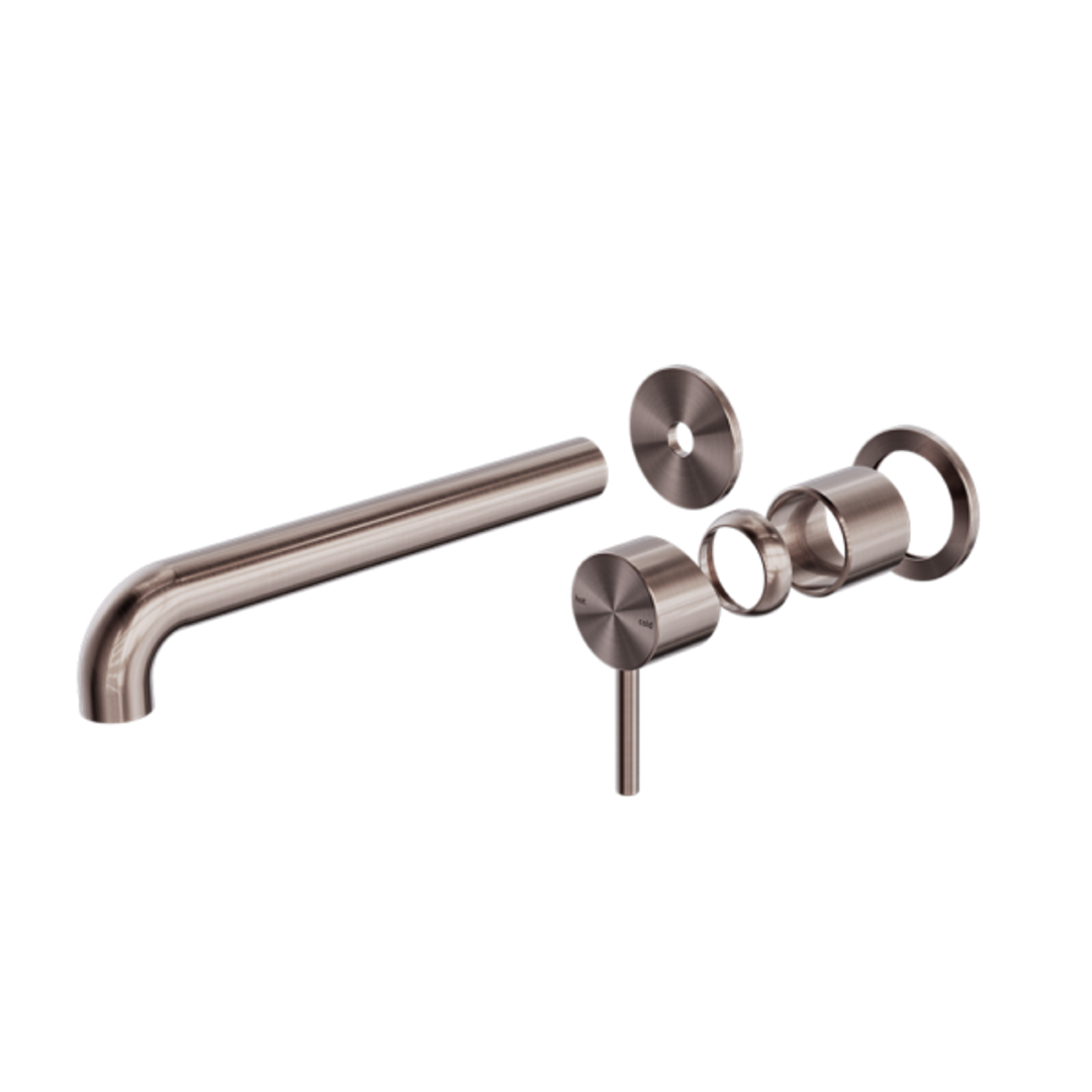 Nero Zen Ss316L Wall Basin/Bath Mixer 230mm Spout Trim Kits Only - Brushed Bronze