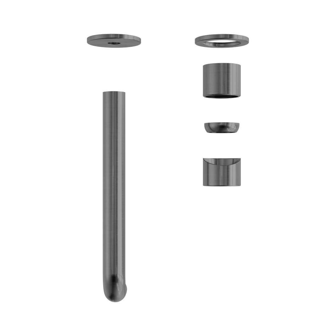Zen Ss316L Wall Basin/Bath Nero Mixer 230mm Spout Trim Kits Only - Graphite