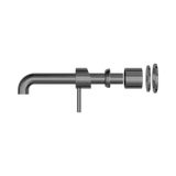 Zen Ss316L Wall Basin/Bath Nero Mixer 230mm Spout Trim Kits Only - Graphite