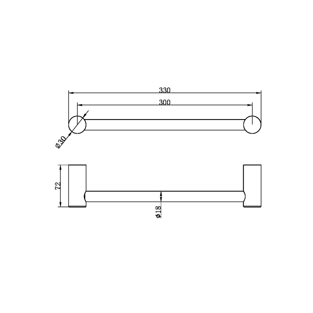 Zen Ss316L Hand Nero Towel Rail Graphite