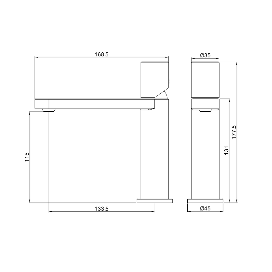 Nero Pure Ss316L Basin Mixer - Graphite