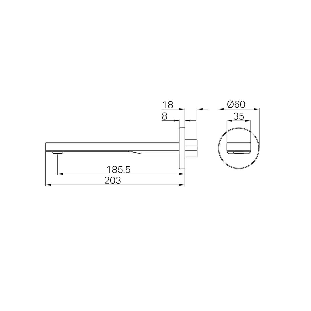Nero Pure Ss316L Round Bath Spout Only - Graphite