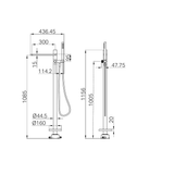 Nero Pure Ss316L Progressive Freestanding Bath Mixer & Outdoor Shower Hose - Brushed Gold