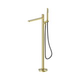 Nero Pure Ss316L Progressive Freestanding Bath Mixer & Outdoor Shower Hose - Brushed Gold