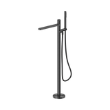 Nero Pure Ss316L Progressive Freestanding Bath Mixer With Outdoor Shower Hose - Graphite