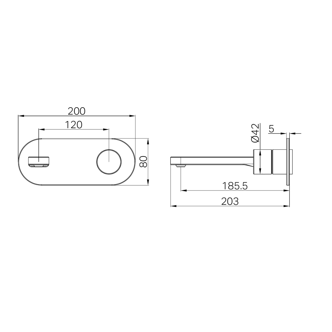 Nero Pure Ss316L Progressive Wall Basin/Bath Mixer Trim Kits Only - Graphite