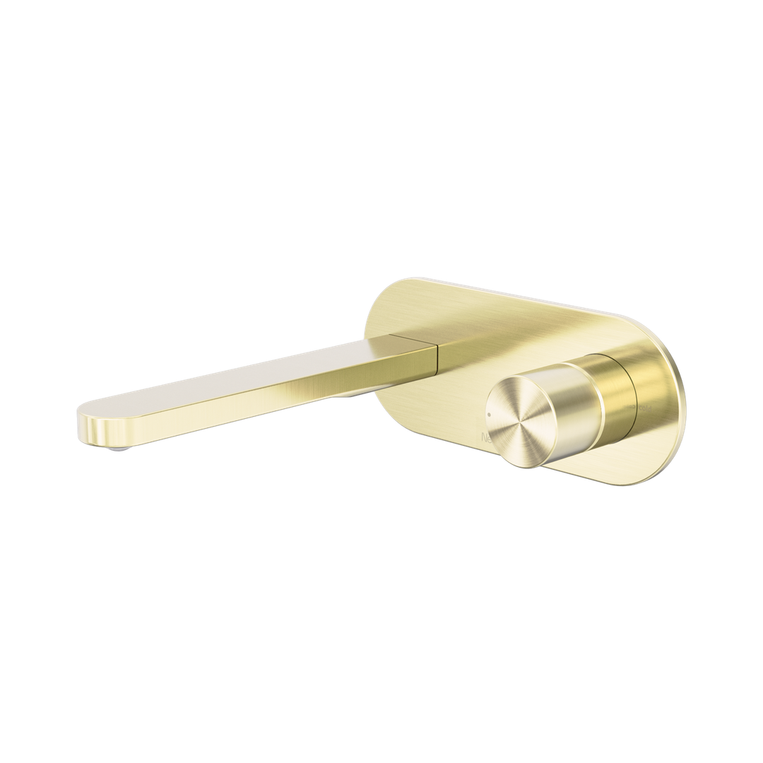 Nero Pure Ss316L Progressive Wall Basin/Bath Mixer - Brushed Gold