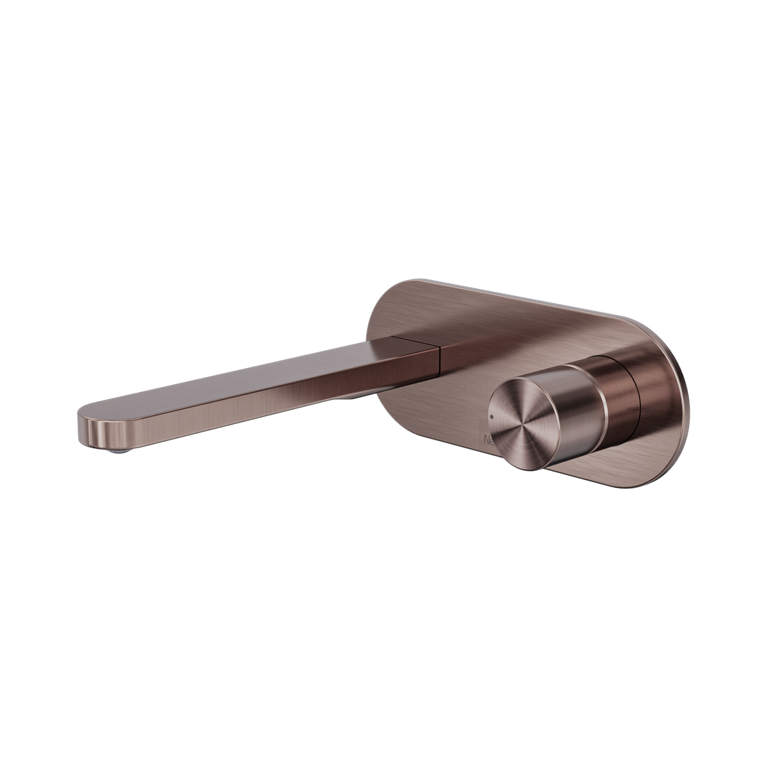 Nero Pure Ss316L Progressive Wall Basin/Bath Mixer - Brushed Bronze