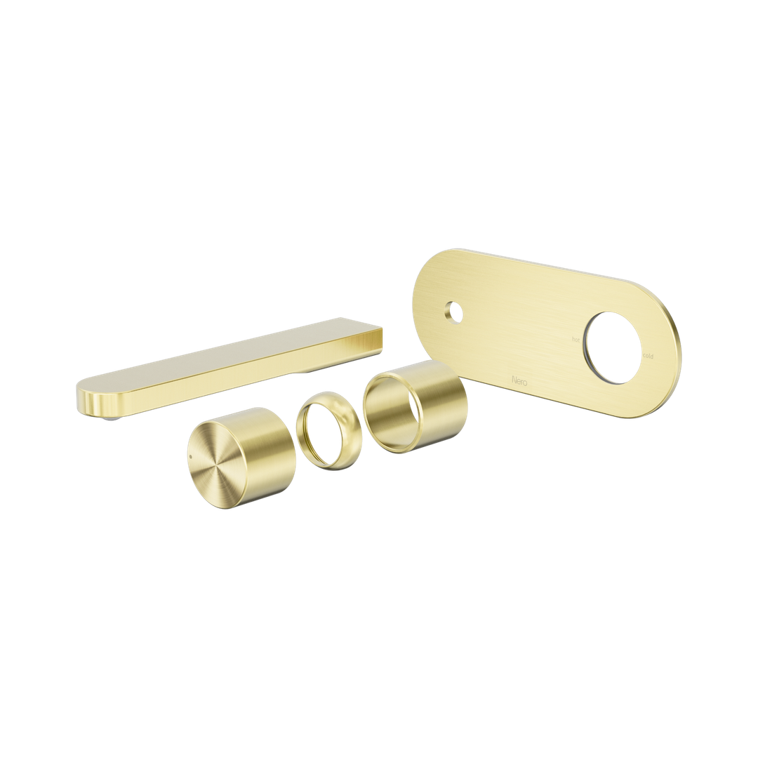 Nero Pure Ss316L Progressive Wall Basin/Bath Mixer Trim Kits Only - Brushed Gold