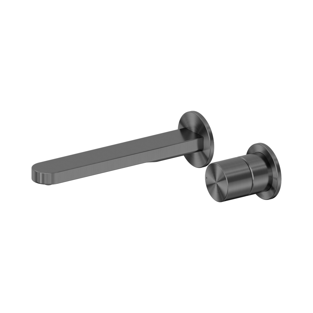 Nero Pure Ss316L Progressive Wall Basin/Bath Mixer Separate Back Plate - Graphite