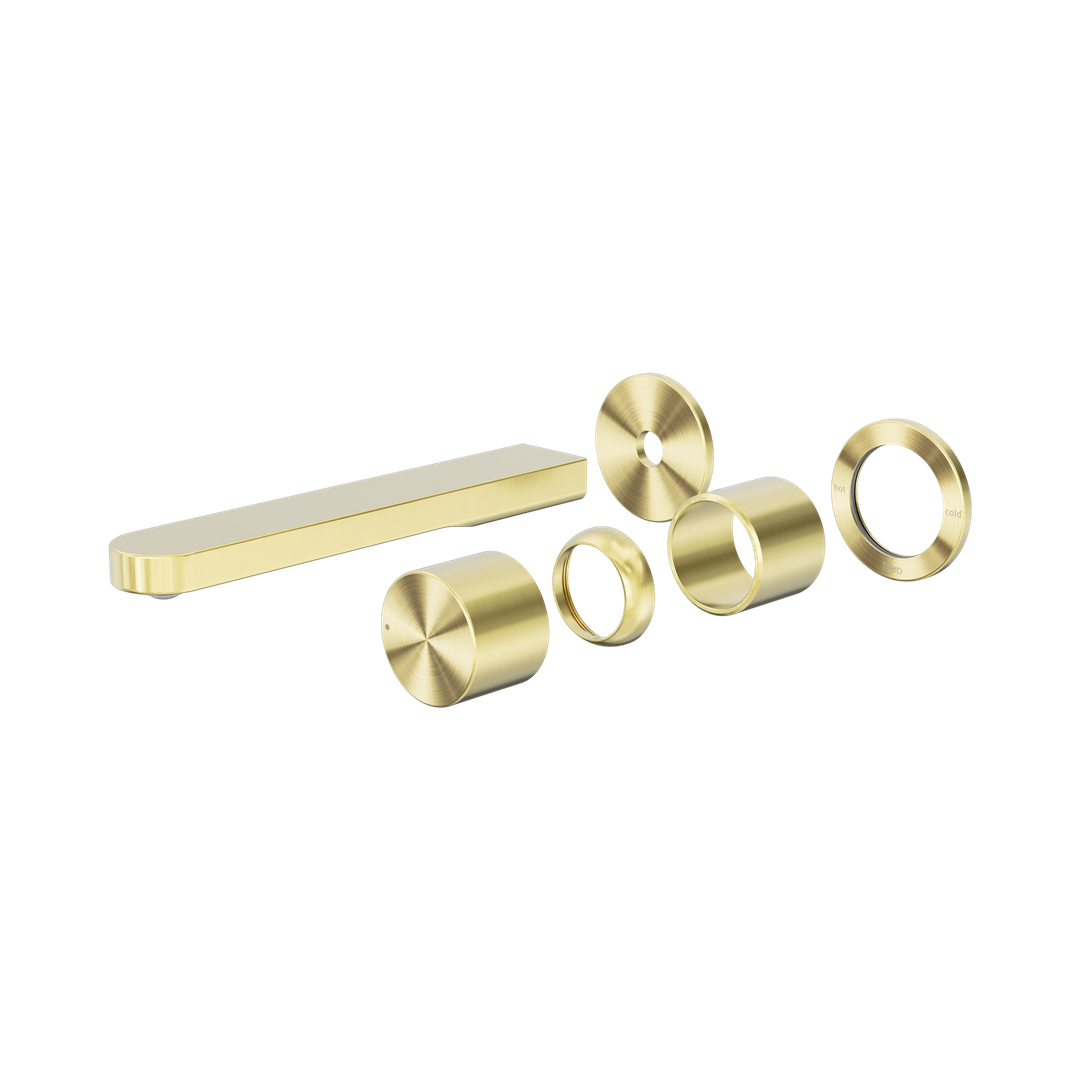 Nero Pure Ss316L Progressive Wall Basin/Bath Mixer Back Plate Trim Kits Only - Brushed Gold